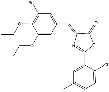 4-(3-bromo-4,5-diethoxybenzylidene)-2-(2-chloro-5-iodophenyl)-1,3-oxazol-5(4H)-one Structure
