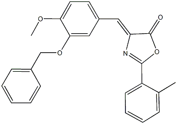 4-[3-(benzyloxy)-4-methoxybenzylidene]-2-(2-methylphenyl)-1,3-oxazol-5(4H)-one 구조식 이미지