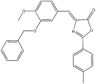 4-[3-(benzyloxy)-4-methoxybenzylidene]-2-(4-methylphenyl)-1,3-oxazol-5(4H)-one 구조식 이미지