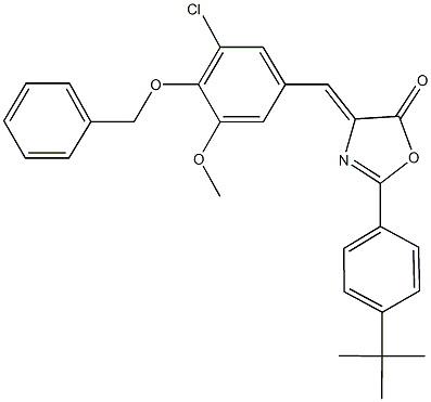 4-[4-(benzyloxy)-3-chloro-5-methoxybenzylidene]-2-(4-tert-butylphenyl)-1,3-oxazol-5(4H)-one Structure