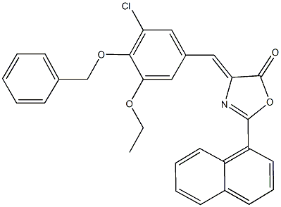 4-[4-(benzyloxy)-3-chloro-5-ethoxybenzylidene]-2-(1-naphthyl)-1,3-oxazol-5(4H)-one 구조식 이미지