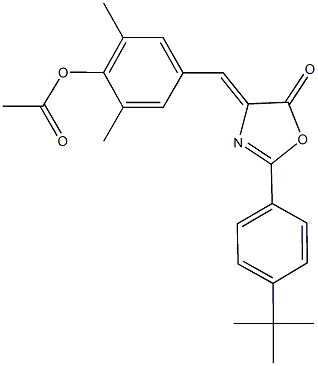 4-[(2-(4-tert-butylphenyl)-5-oxo-1,3-oxazol-4(5H)-ylidene)methyl]-2,6-dimethylphenyl acetate Structure
