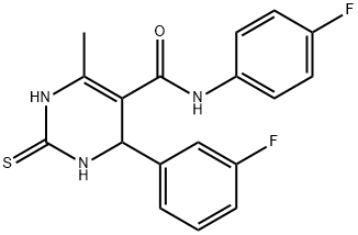 4-(3-fluorophenyl)-N-(4-fluorophenyl)-6-methyl-2-thioxo-1,2,3,4-tetrahydro-5-pyrimidinecarboxamide 구조식 이미지