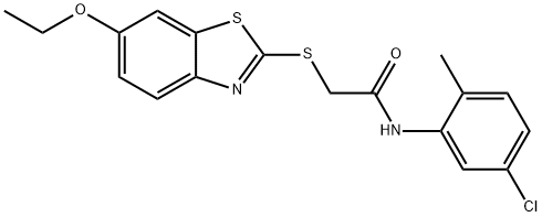 N-(5-chloro-2-methylphenyl)-2-[(6-ethoxy-1,3-benzothiazol-2-yl)sulfanyl]acetamide 구조식 이미지