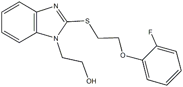 2-(2-{[2-(2-fluorophenoxy)ethyl]sulfanyl}-1H-benzimidazol-1-yl)ethanol 구조식 이미지