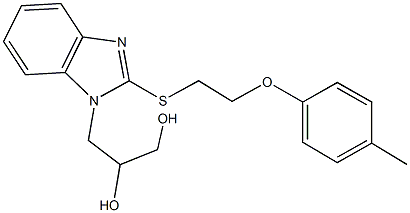 3-(2-{[2-(4-methylphenoxy)ethyl]sulfanyl}-1H-benzimidazol-1-yl)-1,2-propanediol Structure