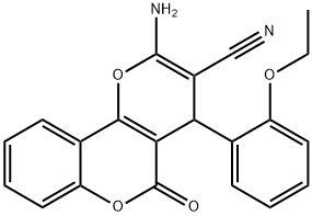 2-amino-4-(2-ethoxyphenyl)-5-oxo-4H,5H-pyrano[3,2-c]chromene-3-carbonitrile 구조식 이미지