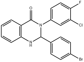 2-(4-bromophenyl)-3-(3-chloro-4-fluorophenyl)-2,3-dihydro-4(1H)-quinazolinone Structure