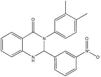 3-(3,4-dimethylphenyl)-2-{3-nitrophenyl}-2,3-dihydroquinazolin-4(1H)-one 구조식 이미지