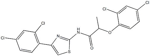 2-(2,4-dichlorophenoxy)-N-[4-(2,4-dichlorophenyl)-1,3-thiazol-2-yl]propanamide Structure