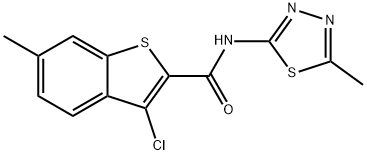 3-chloro-6-methyl-N-(5-methyl-1,3,4-thiadiazol-2-yl)-1-benzothiophene-2-carboxamide Structure