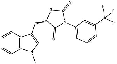 5-[(1-methyl-1H-indol-3-yl)methylene]-2-thioxo-3-[3-(trifluoromethyl)phenyl]-1,3-thiazolidin-4-one Structure