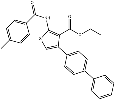 ethyl 4-[1,1'-biphenyl]-4-yl-2-[(4-methylbenzoyl)amino]-3-thiophenecarboxylate Structure