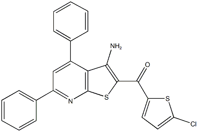 (3-amino-4,6-diphenylthieno[2,3-b]pyridin-2-yl)(5-chloro-2-thienyl)methanone Structure