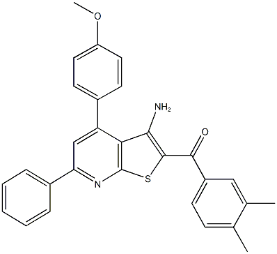 [3-amino-4-(4-methoxyphenyl)-6-phenylthieno[2,3-b]pyridin-2-yl](3,4-dimethylphenyl)methanone 구조식 이미지