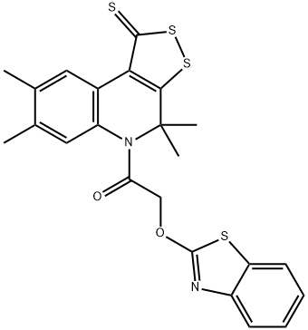 5-[(1,3-benzothiazol-2-yloxy)acetyl]-4,4,7,8-tetramethyl-4,5-dihydro-1H-[1,2]dithiolo[3,4-c]quinoline-1-thione 구조식 이미지