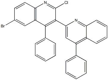 2-chloro-6-bromo-4,4'-diphenyl-3,2'-biquinoline 구조식 이미지