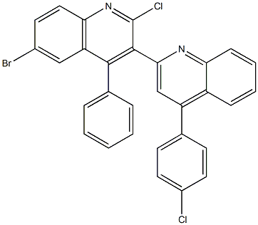 6'-bromo-2'-chloro-4-(4-chlorophenyl)-4'-phenyl-2,3'-biquinoline Structure