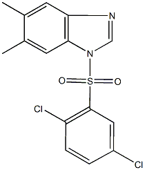 1-[(2,5-dichlorophenyl)sulfonyl]-5,6-dimethyl-1H-benzimidazole 구조식 이미지