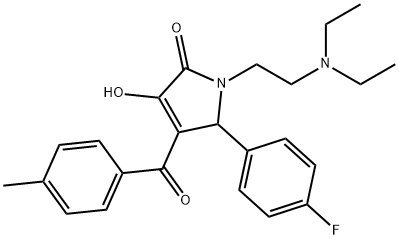 1-[2-(diethylamino)ethyl]-5-(4-fluorophenyl)-3-hydroxy-4-[(4-methylphenyl)carbonyl]-1,5-dihydro-2H-pyrrol-2-one Structure