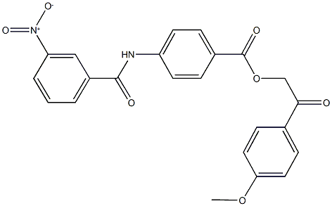 2-(4-methoxyphenyl)-2-oxoethyl 4-({3-nitrobenzoyl}amino)benzoate 구조식 이미지