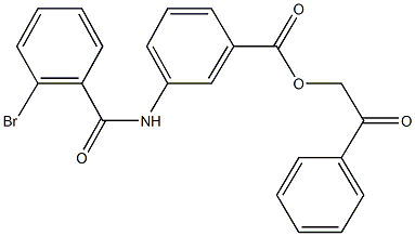 2-oxo-2-phenylethyl 3-[(2-bromobenzoyl)amino]benzoate Structure