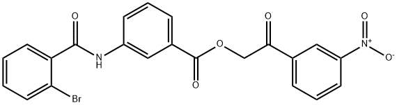 2-{3-nitrophenyl}-2-oxoethyl 3-[(2-bromobenzoyl)amino]benzoate Structure