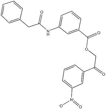 2-{3-nitrophenyl}-2-oxoethyl 3-[(phenylacetyl)amino]benzoate 구조식 이미지