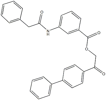 2-[1,1'-biphenyl]-4-yl-2-oxoethyl 3-[(phenylacetyl)amino]benzoate Structure
