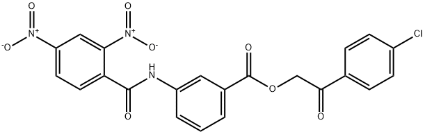2-(4-chlorophenyl)-2-oxoethyl 3-({2,4-dinitrobenzoyl}amino)benzoate 구조식 이미지