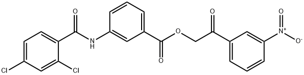 2-{3-nitrophenyl}-2-oxoethyl 3-[(2,4-dichlorobenzoyl)amino]benzoate 구조식 이미지