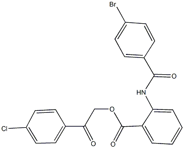 2-(4-chlorophenyl)-2-oxoethyl 2-[(4-bromobenzoyl)amino]benzoate Structure
