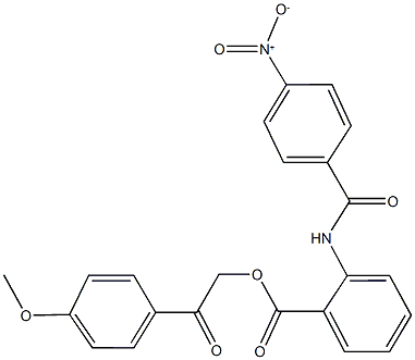 2-(4-methoxyphenyl)-2-oxoethyl 2-({4-nitrobenzoyl}amino)benzoate 구조식 이미지