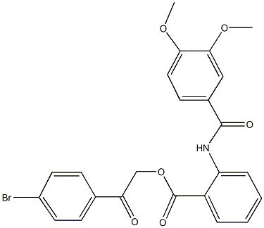 2-(4-bromophenyl)-2-oxoethyl 2-[(3,4-dimethoxybenzoyl)amino]benzoate 구조식 이미지