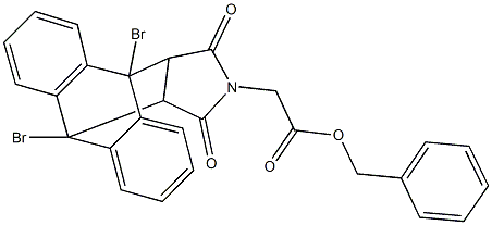 benzyl (1,8-dibromo-16,18-dioxo-17-azapentacyclo[6.6.5.0~2,7~.0~9,14~.0~15,19~]nonadeca-2,4,6,9,11,13-hexaen-17-yl)acetate 구조식 이미지