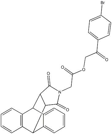 2-(4-bromophenyl)-2-oxoethyl (16,18-dioxo-17-azapentacyclo[6.6.5.0~2,7~.0~9,14~.0~15,19~]nonadeca-2,4,6,9,11,13-hexaen-17-yl)acetate Structure