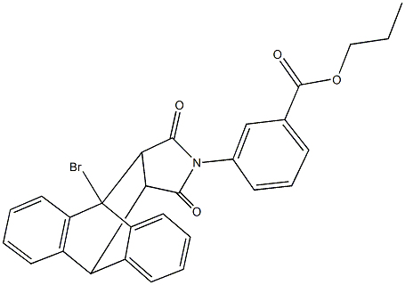 propyl 3-(1-bromo-16,18-dioxo-17-azapentacyclo[6.6.5.0~2,7~.0~9,14~.0~15,19~]nonadeca-2,4,6,9,11,13-hexaen-17-yl)benzoate 구조식 이미지