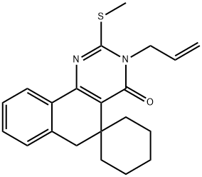 3-allyl-2-(methylsulfanyl)-5,6-dihydrospiro(benzo[h]quinazoline-5,1'-cyclohexane)-4(3H)-one Structure