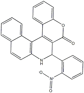 3-{2-nitrophenyl}-3,4-dihydro-2H-benzo[f]chromeno[3,4-c]quinolin-2-one Structure