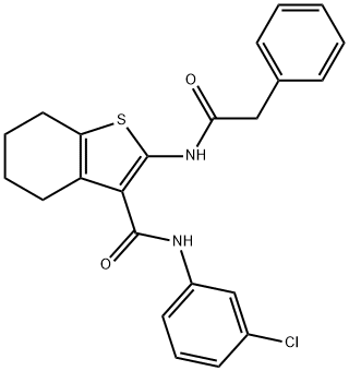 N-(3-chlorophenyl)-2-[(phenylacetyl)amino]-4,5,6,7-tetrahydro-1-benzothiophene-3-carboxamide 구조식 이미지