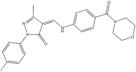 2-(4-iodophenyl)-5-methyl-4-{[4-(4-morpholinylcarbonyl)anilino]methylene}-2,4-dihydro-3H-pyrazol-3-one Structure