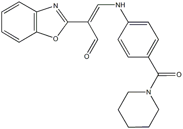 2-(1,3-benzoxazol-2-yl)-3-[4-(1-piperidinylcarbonyl)anilino]acrylaldehyde Structure