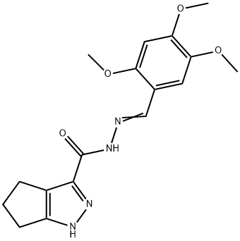 N'-(2,4,5-trimethoxybenzylidene)-1,4,5,6-tetrahydrocyclopenta[c]pyrazole-3-carbohydrazide 구조식 이미지