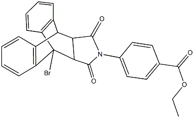 ethyl 4-(1-bromo-16,18-dioxo-17-azapentacyclo[6.6.5.0~2,7~.0~9,14~.0~15,19~]nonadeca-2,4,6,9,11,13-hexaen-17-yl)benzoate 구조식 이미지