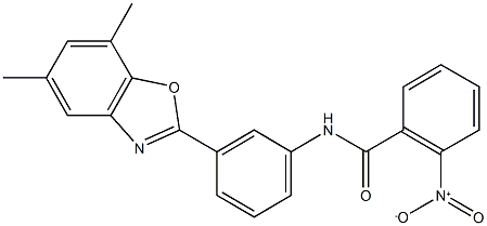 N-[3-(5,7-dimethyl-1,3-benzoxazol-2-yl)phenyl]-2-nitrobenzamide 구조식 이미지