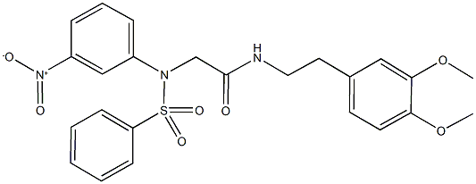 N-[2-(3,4-dimethoxyphenyl)ethyl]-2-[3-nitro(phenylsulfonyl)anilino]acetamide 구조식 이미지