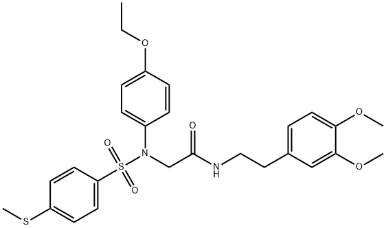 N-[2-(3,4-dimethoxyphenyl)ethyl]-2-(4-ethoxy{[4-(methylsulfanyl)phenyl]sulfonyl}anilino)acetamide 구조식 이미지