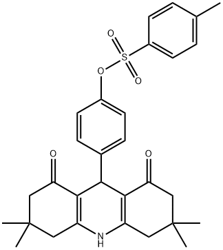4-(3,3,6,6-tetramethyl-1,8-dioxo-1,2,3,4,5,6,7,8,9,10-decahydro-9-acridinyl)phenyl 4-methylbenzenesulfonate 구조식 이미지