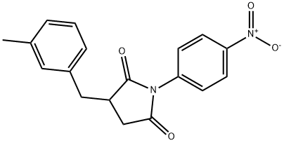 1-{4-nitrophenyl}-3-(3-methylbenzyl)pyrrolidine-2,5-dione Structure