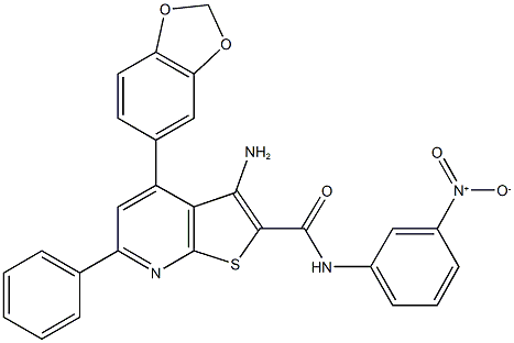 3-amino-4-(1,3-benzodioxol-5-yl)-N-{3-nitrophenyl}-6-phenylthieno[2,3-b]pyridine-2-carboxamide 구조식 이미지